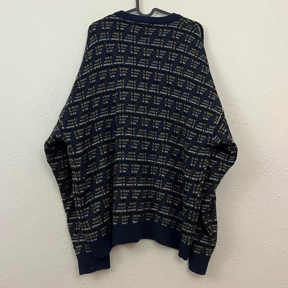 geometric patterned vintage 90s light weight knit sweater indie skate grunge - Picture 5 of 8